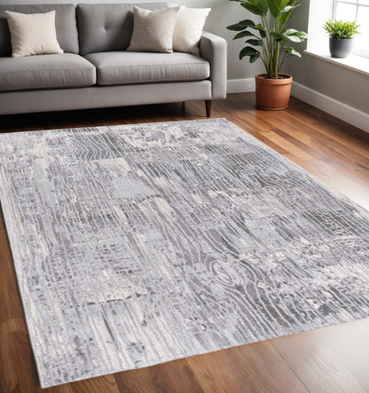 5' X 7' Blue Abstract Power Loom Area Rug