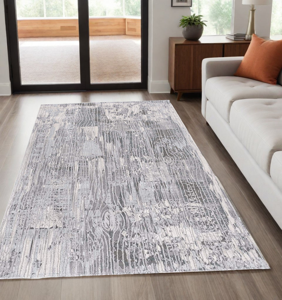 5' X 7' Blue Abstract Power Loom Area Rug