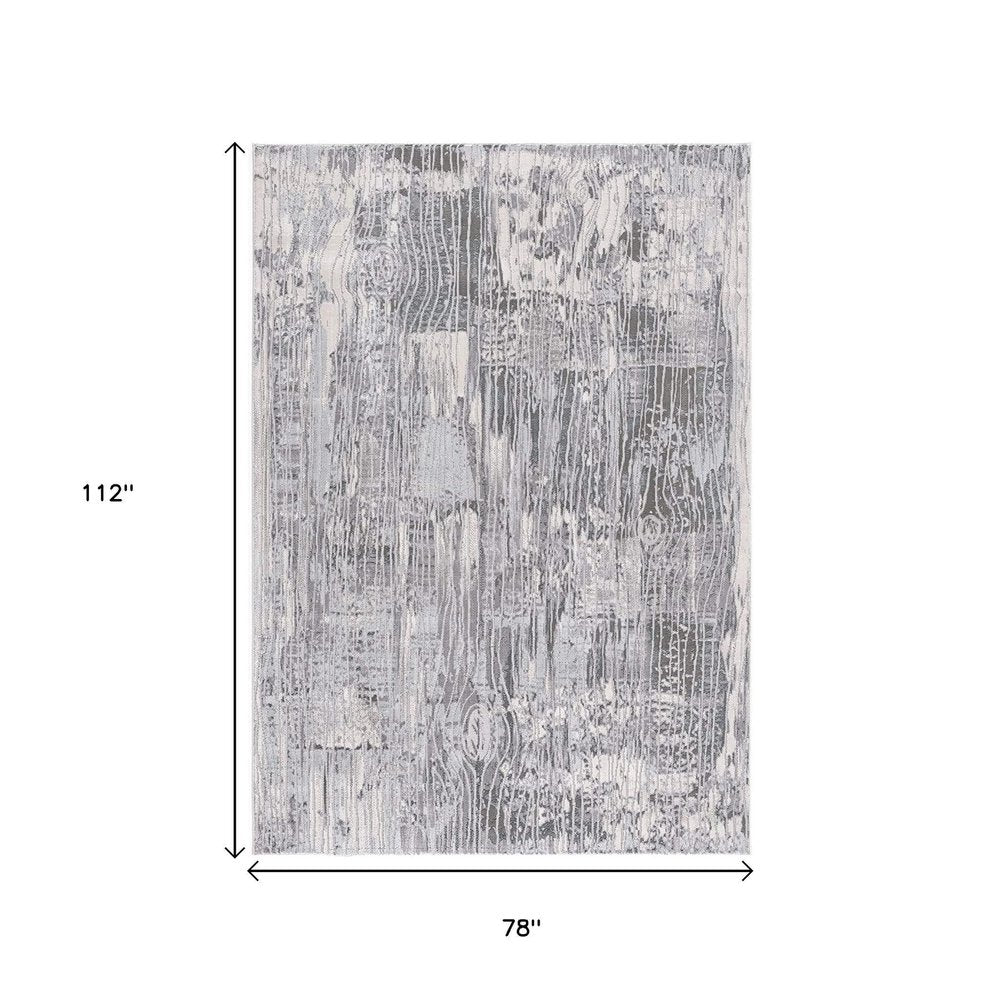 5' X 7' Blue Abstract Power Loom Area Rug