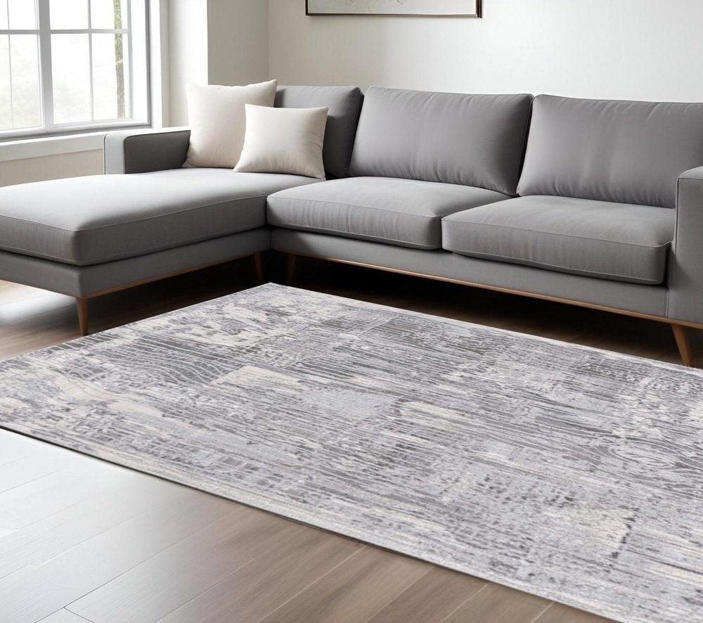 8' X 10' Blue Abstract Power Loom Area Rug