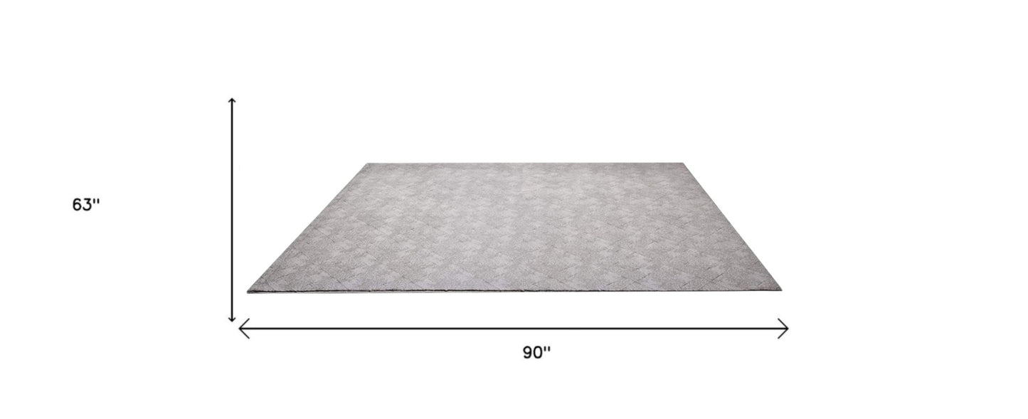 5' X 8' Gray Distressed Diamonds Area Rug