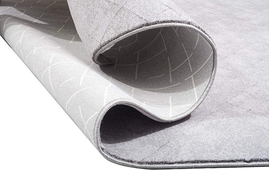 8' X 11' Gray Distressed Diamonds Area Rug