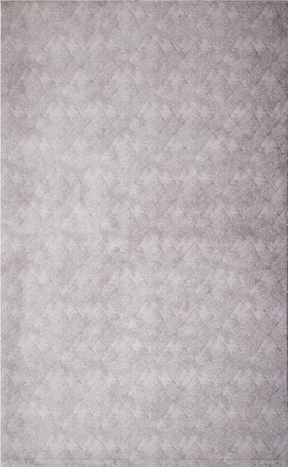 7' X 10' Gray Distressed Diamonds Area Rug
