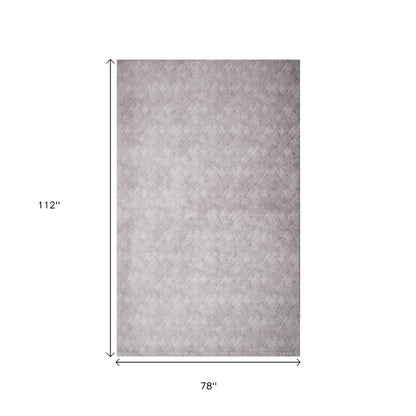 7' X 10' Gray Distressed Diamonds Area Rug