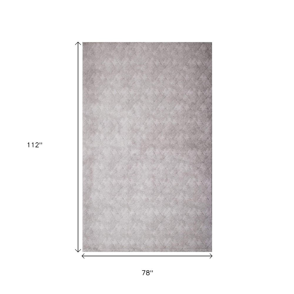 8' X 11' Gray Distressed Diamonds Area Rug