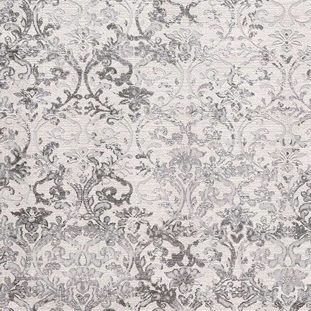 5' X 8' Cream Toile Power Loom Area Rug