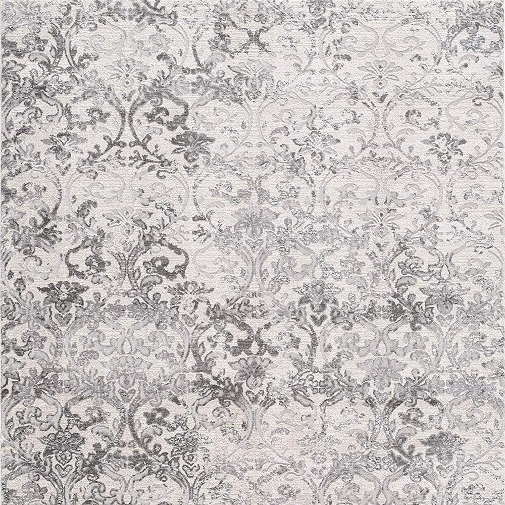 5' X 8' Cream Toile Power Loom Area Rug
