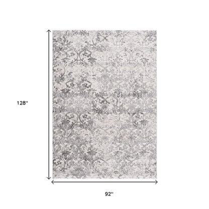 5' X 8' Cream Toile Power Loom Area Rug