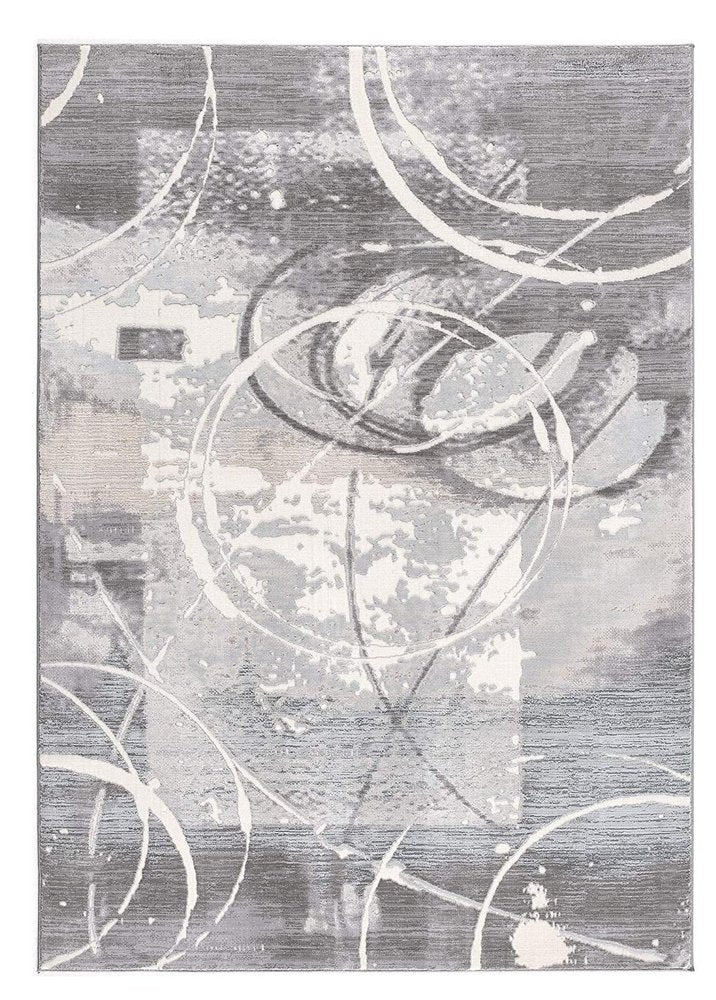 6' X 9' Gray Abstract Power Loom Area Rug