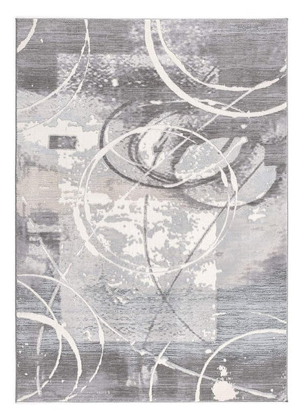 6' X 9' Gray Abstract Power Loom Area Rug