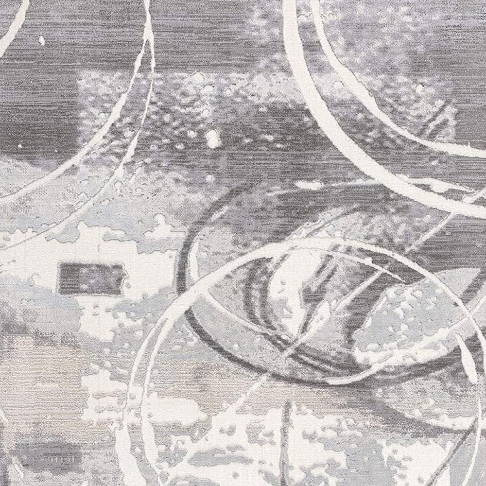 6' X 9' Gray Abstract Power Loom Area Rug