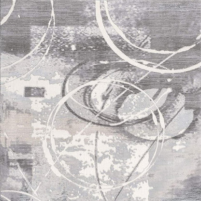 6' X 9' Gray Abstract Power Loom Area Rug