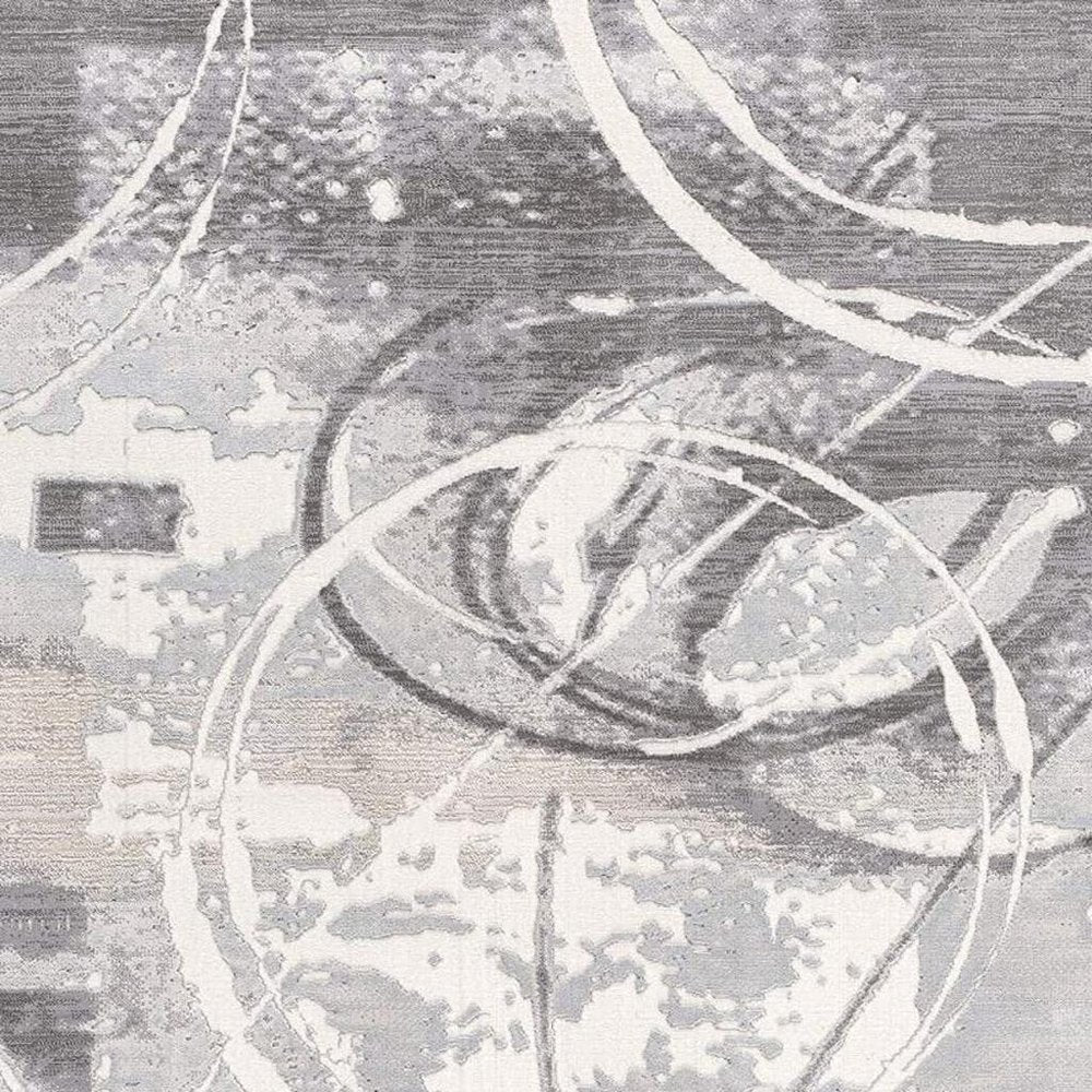 5' X 7' Gray Abstract Power Loom Area Rug