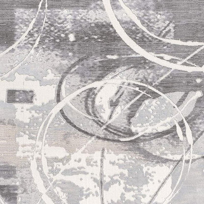 5' X 7' Gray Abstract Power Loom Area Rug
