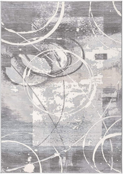 5' X 7' Gray Abstract Power Loom Area Rug