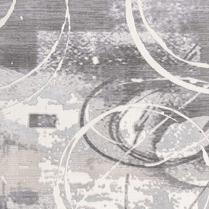 6' X 9' Gray Abstract Power Loom Area Rug