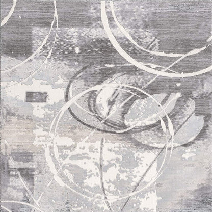 6' X 9' Gray Abstract Power Loom Area Rug