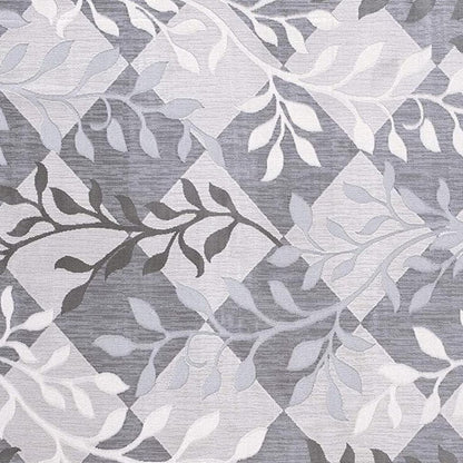 8' X 11' Gray Diamond And Vines Area Rug