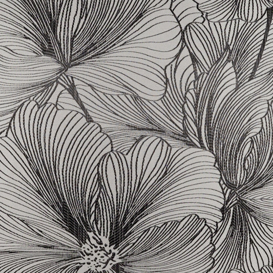 D.V. KAP HOME 3936-S-YARD Delhi Fabric - Smoke Floral, Glam, Transitional  Silver   - Delhi