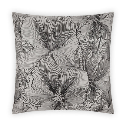 D.V. KAP HOME   24" x 24" Delhi Pillow - Smoke Floral, Glam, Transitional    - 3936-S-2424