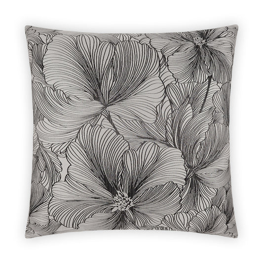 D.V. KAP HOME   24" x 24" Delhi Pillow - Smoke Floral, Glam, Transitional    - 3936-S-2424