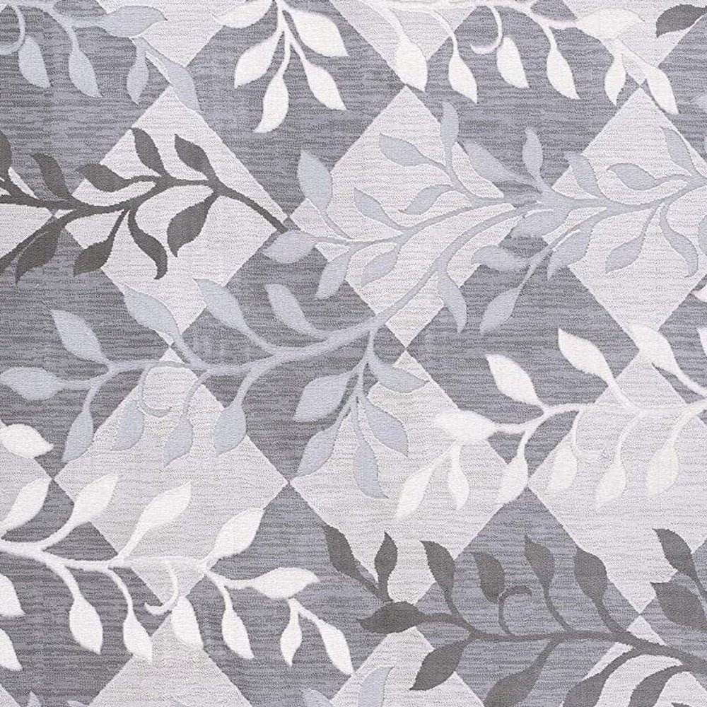 8' X 11' Gray Diamond And Vines Area Rug