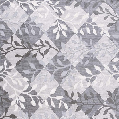8' X 11' Gray Diamond And Vines Area Rug