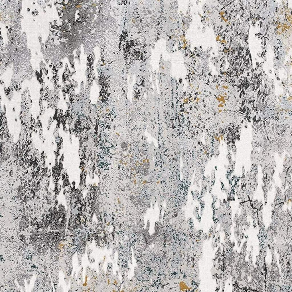 6' X 9' Gray Abstract Power Loom Area Rug