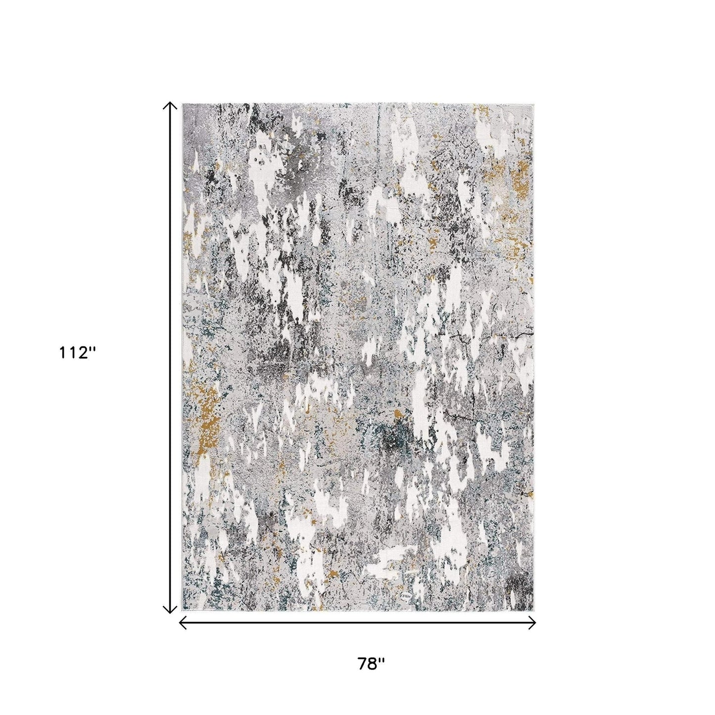 6' X 9' Gray Abstract Power Loom Area Rug
