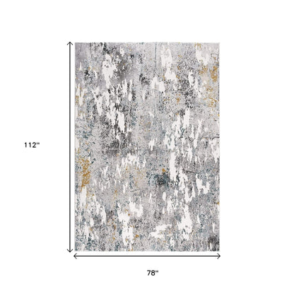 6' X 9' Gray Abstract Power Loom Area Rug