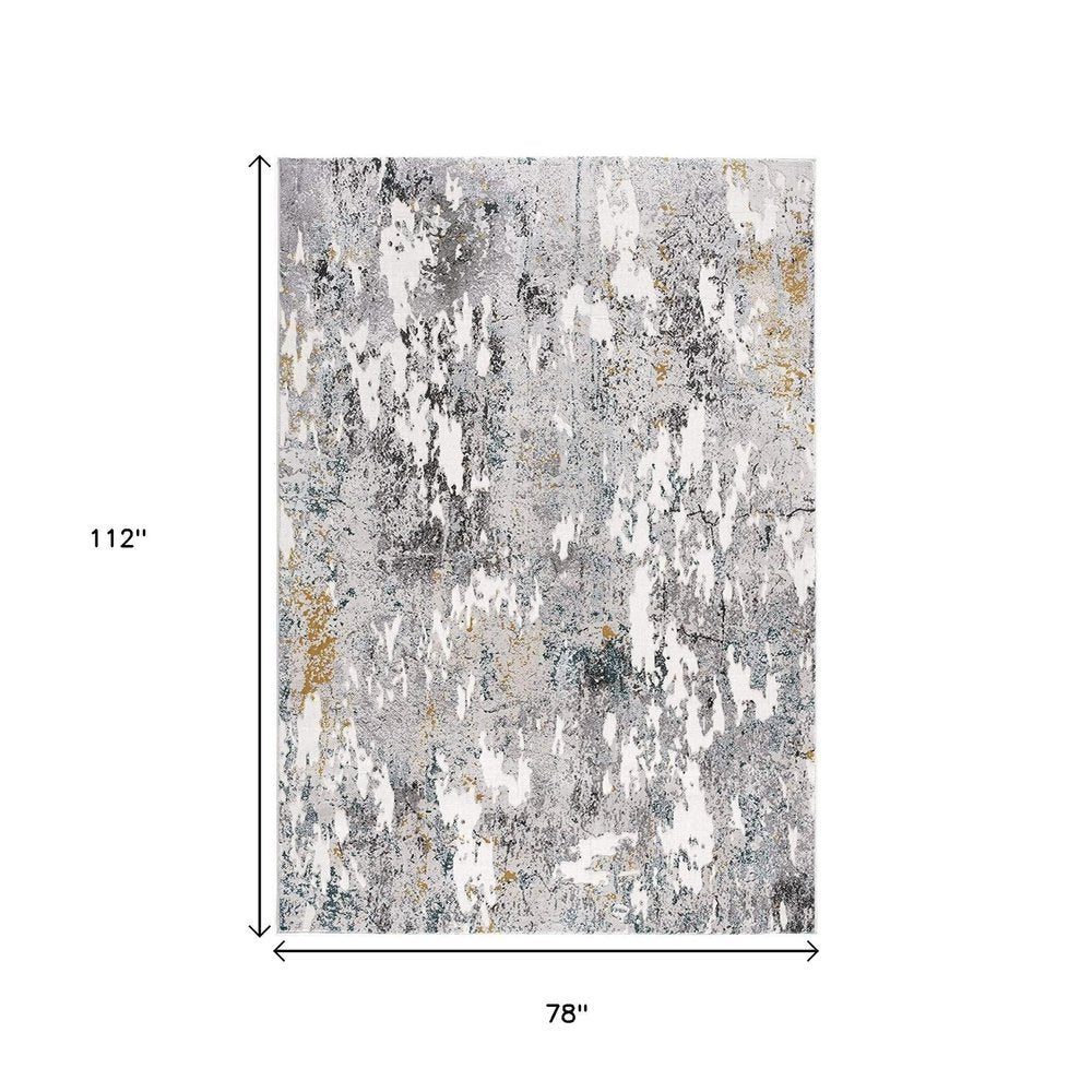 6' X 9' Gray Abstract Power Loom Area Rug