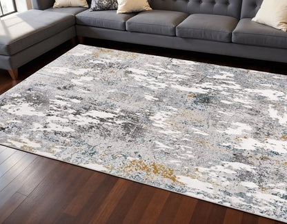 6' X 9' Gray Abstract Power Loom Area Rug