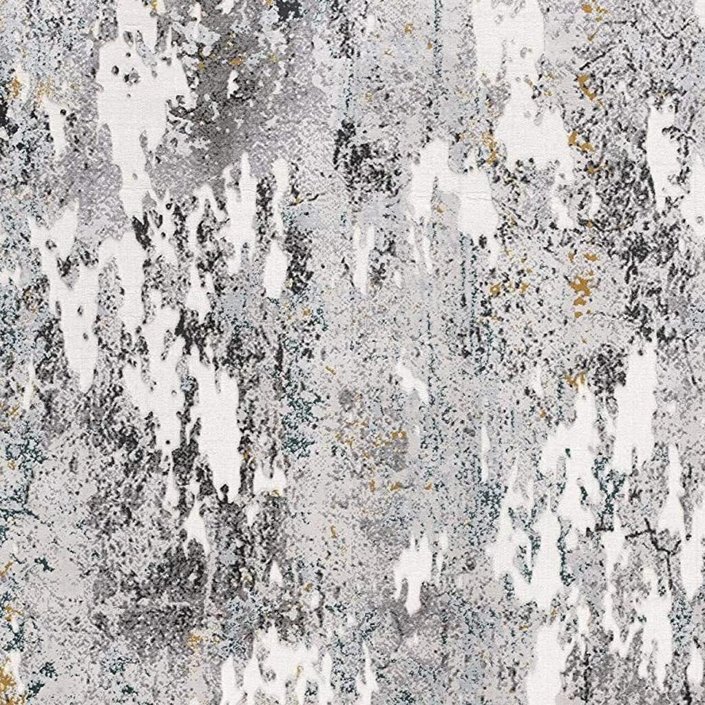 6' X 9' Gray Abstract Power Loom Area Rug