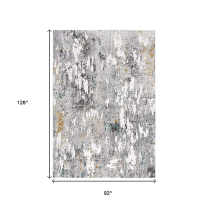 6' X 9' Gray Abstract Power Loom Area Rug