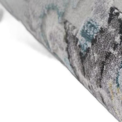 5' X 7' Gray And Ivory Floral Area Rug