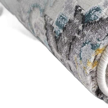 6' X 9' Gray Damask Power Loom Area Rug