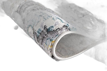 5' X 7' Gray And Ivory Floral Area Rug