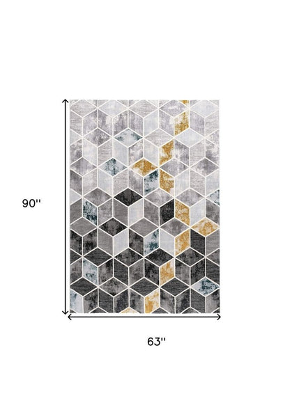 8' X 10' Gray Geometric Power Loom Area Rug
