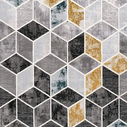 8' X 10' Gray Geometric Power Loom Area Rug