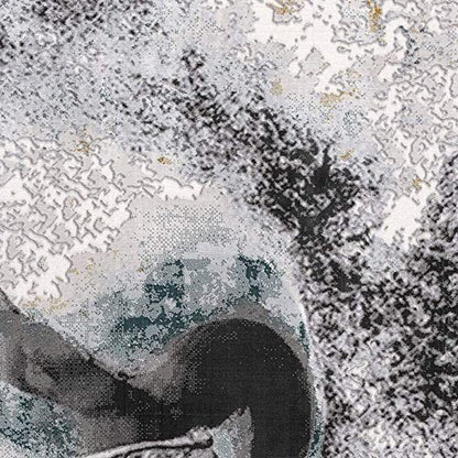 8' X 10' Gray Abstract Power Loom Area Rug