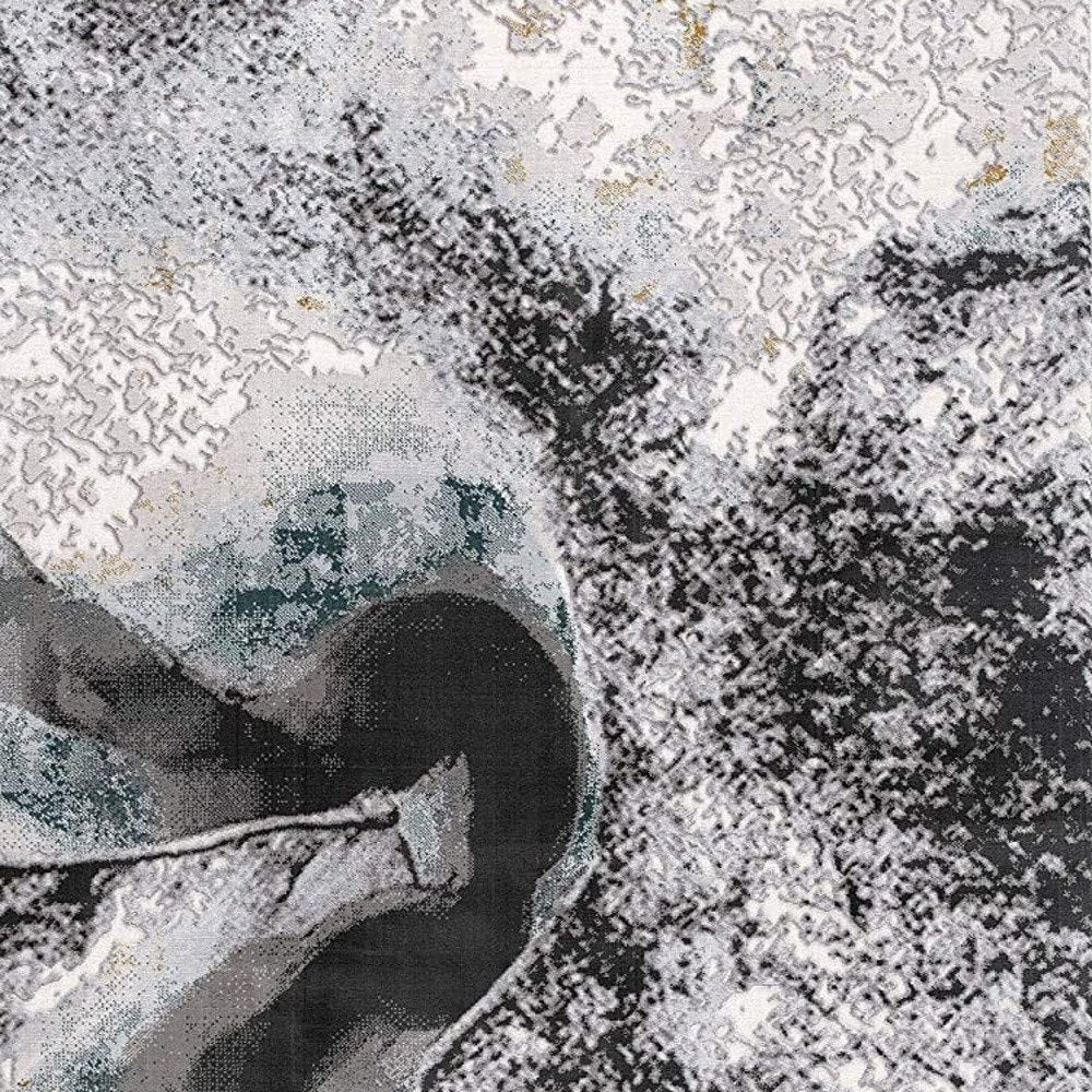 8' X 10' Gray Abstract Power Loom Area Rug