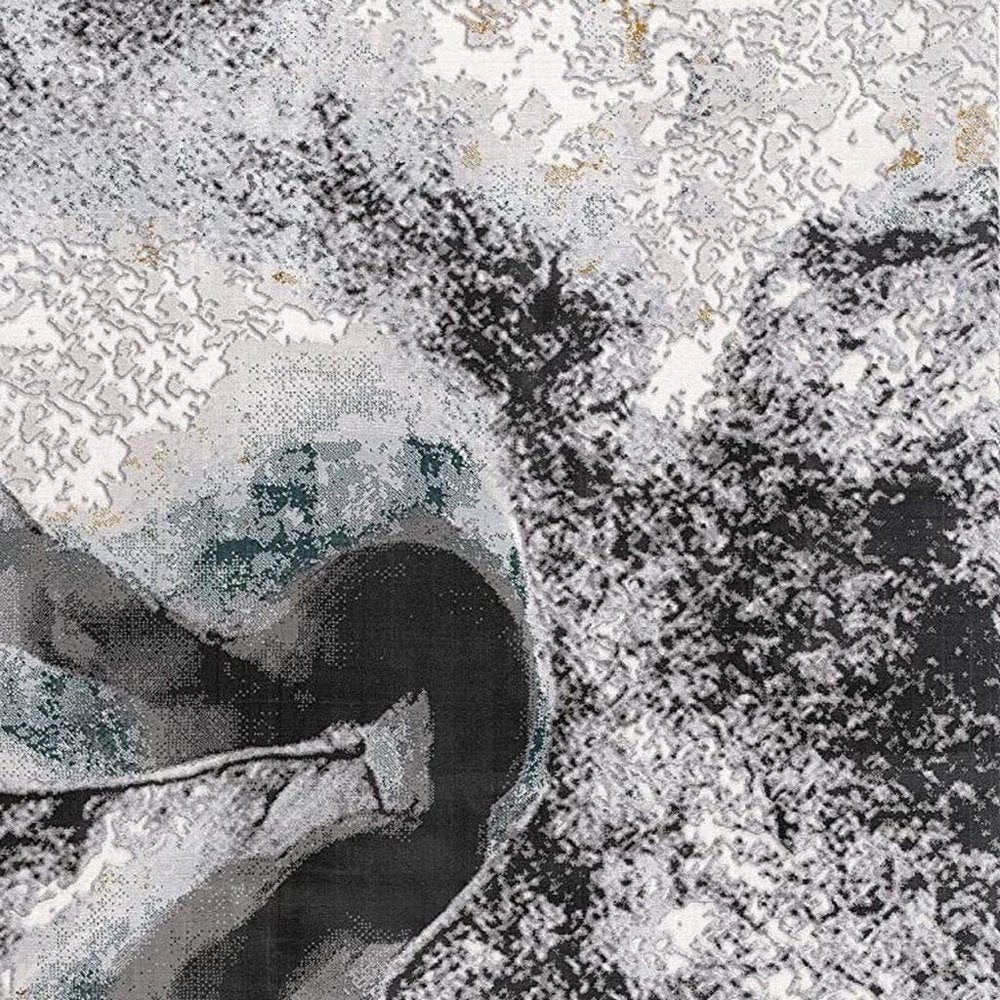 8' X 10' Gray Abstract Power Loom Area Rug