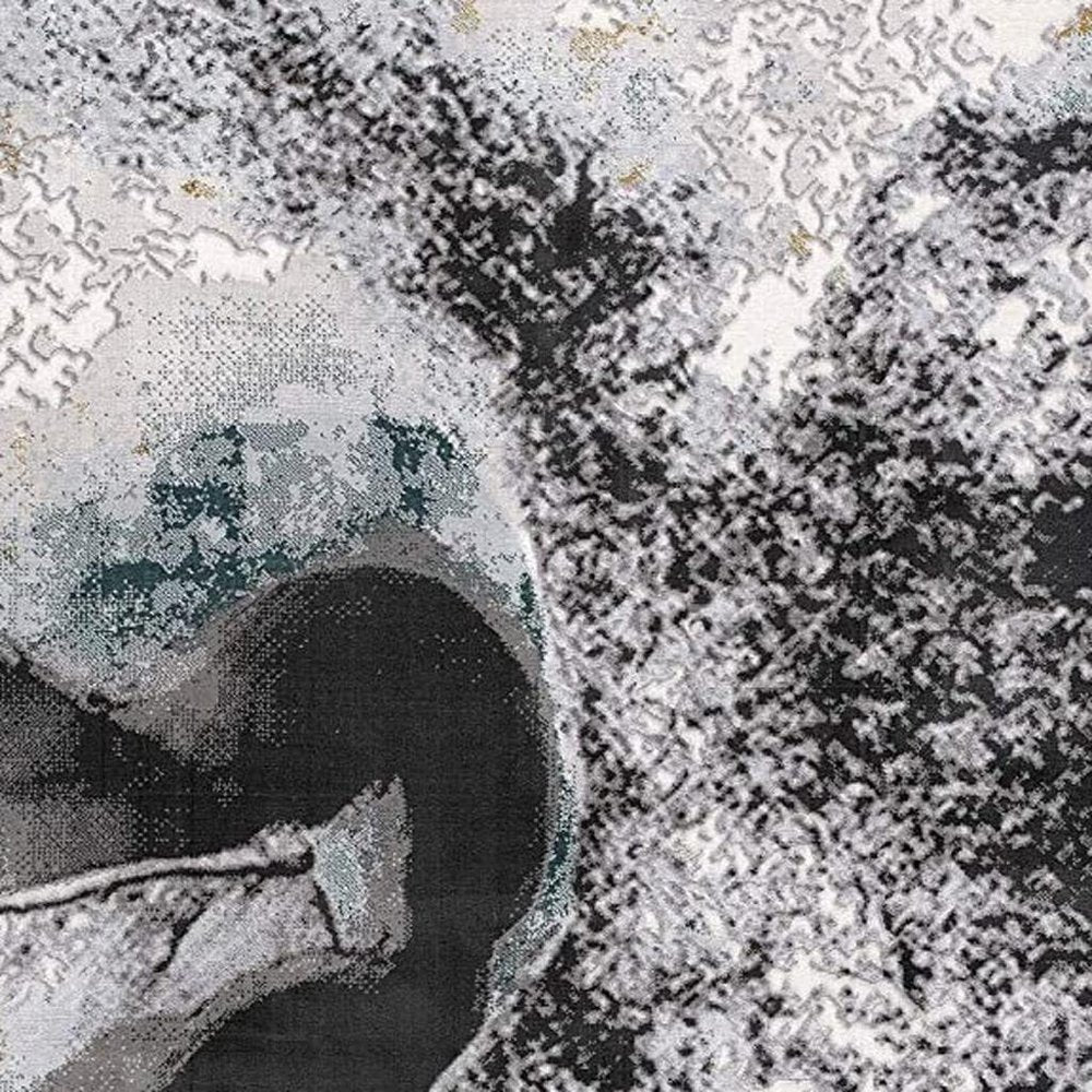 8' X 10' Gray Abstract Power Loom Area Rug