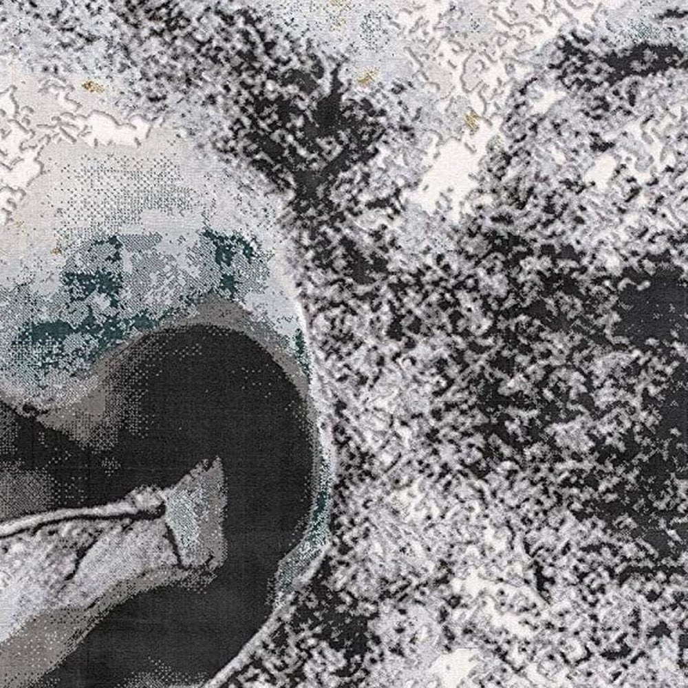 8' X 10' Gray Abstract Power Loom Area Rug