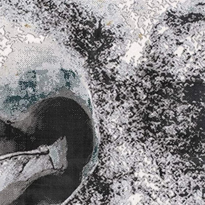 8' X 10' Gray Abstract Power Loom Area Rug