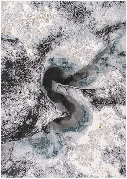 8' X 10' Gray Abstract Power Loom Area Rug