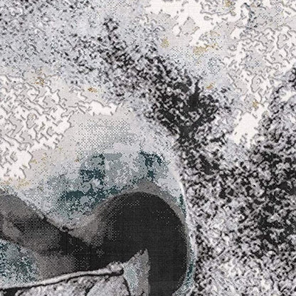 8' X 10' Gray Abstract Power Loom Area Rug