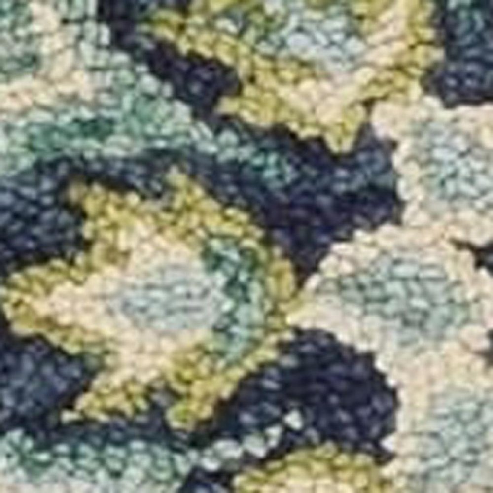 4' Round Green Floral Artwork Area Rug
