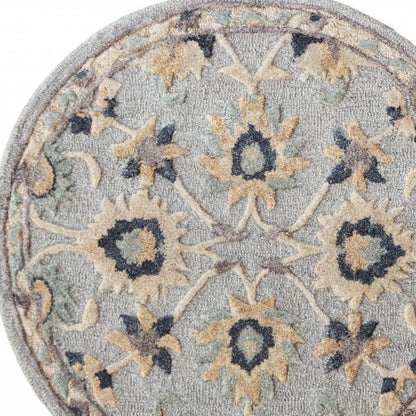2' X 4' Blue And Beige Wool Hand Woven Area Rug