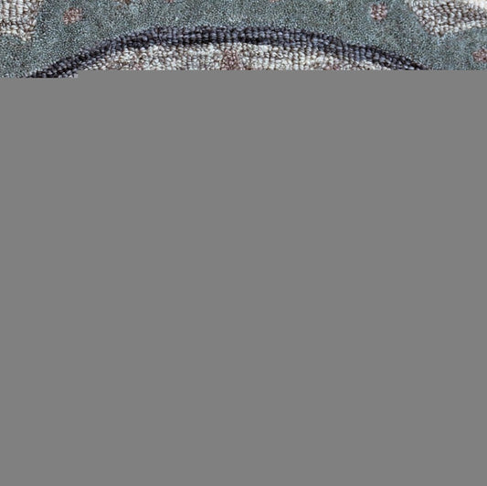 3' Round Gray Geometric Medallion Area Rug